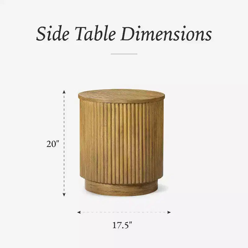 Maven Lane Dallas Modern Round Wooden Side Table 17.5