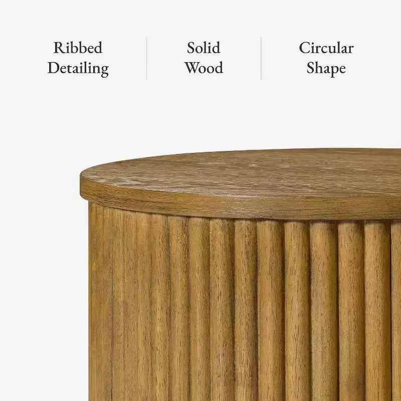 Maven Lane Dallas Modern Round Wooden Side Table 17.5