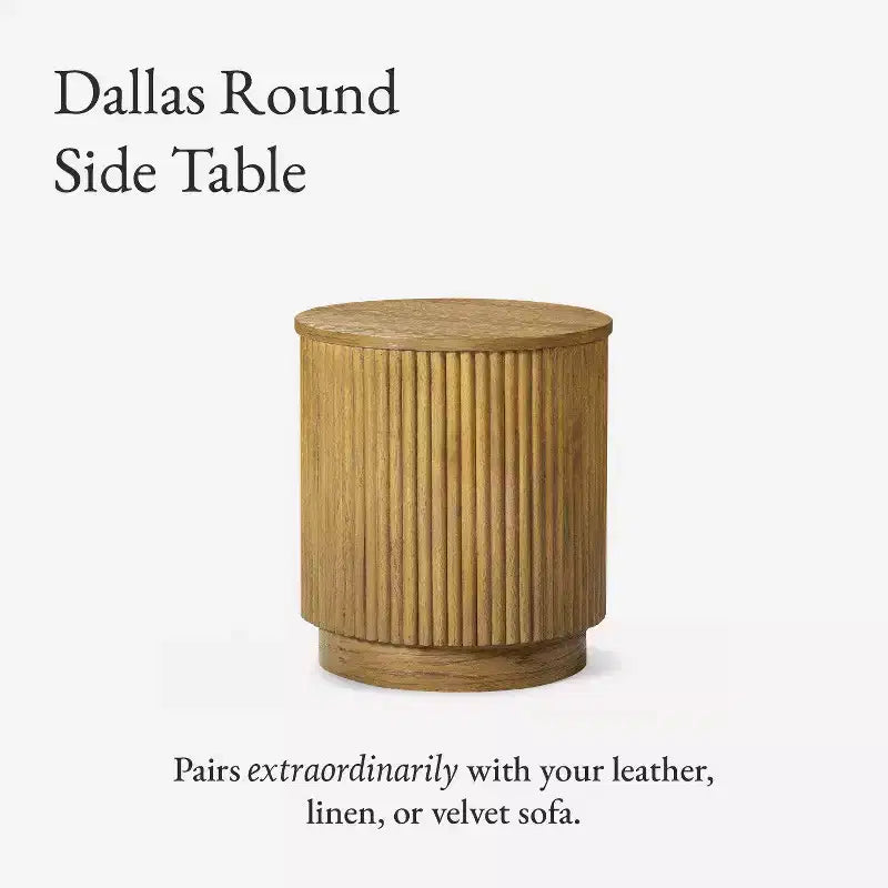 Maven Lane Dallas Modern Round Wooden Side Table 17.5