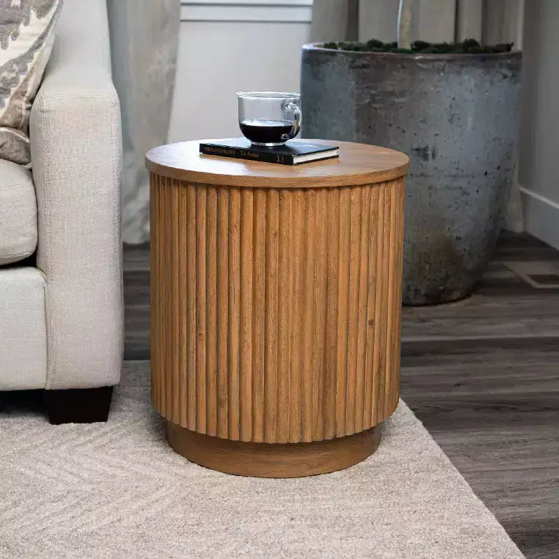 Maven Lane Dallas Modern Round Wooden Side Table 17.5