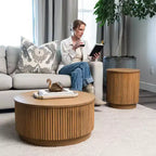 Maven Lane Dallas Modern Round Wooden Side Table 17.5