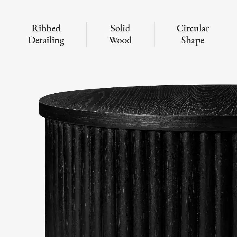 Maven Lane Dallas Modern Round Wooden Side Table 17.5