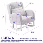 Okak Modern Accent Chair for Living Room, 27.2W Modern Accent High Backrest Lounge Arm Rocking Chair, Two Side Pocket