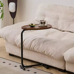 MAYEERTY White C-Shaped Side Table, Small Sofa Table for Living Room & Bedroom