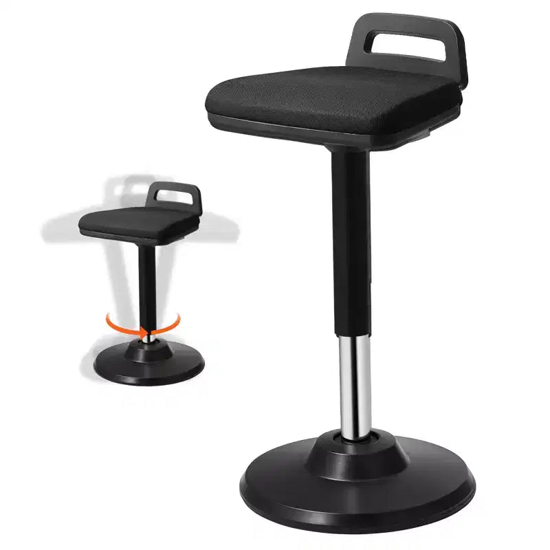 VEVOR Active Chair with Handle, Height-Adjustable (24.6-34.4) Wobble Chair Made of Elastic Fabric & 45 mm Foam, 8 Tilt Angle, Age 12-18, Black