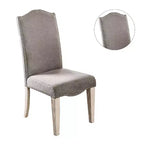 Simple Relax Set of 2 Side Chairs with Nailhead Trim Design in Gray and Antique White