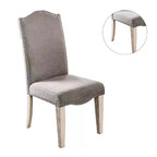 Simple Relax Set of 2 Side Chairs with Nailhead Trim Design in Gray and Antique White