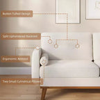 65 Loveseat Sofa, Mid Century Modern Couch Comfy Love Seat Couches, 2 Seater Deep Seat Couch Linen Upholstered Couches for Bedroom Small Space