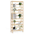 VEVOR 6-Tier Bamboo Shelf, Open Wood Bookshelf, Display Storage Rack Organizer, Freestanding Flower Plant Stand, Multifunctional Bookshelf, Natural