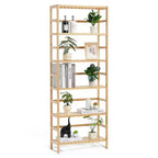 VEVOR 6-Tier Bamboo Shelf, Open Wood Bookshelf, Display Storage Rack Organizer, Freestanding Flower Plant Stand, Multifunctional Bookshelf, Natural