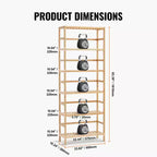 VEVOR 6-Tier Bamboo Shelf, Open Wood Bookshelf, Display Storage Rack Organizer, Freestanding Flower Plant Stand, Multifunctional Bookshelf, Natural