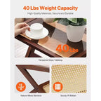 VEVOR Rattan Coffee Table, Z-Shaped Rattan Woven Bamboo Coffee Table with Tempered Glass Top, 20 Modern Boho Storage Coffee Table with Bamboo Legs