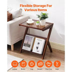 VEVOR Rattan Coffee Table, Z-Shaped Rattan Woven Bamboo Coffee Table with Tempered Glass Top, 20 Modern Boho Storage Coffee Table with Bamboo Legs