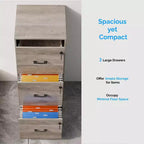 Karl Home Classificatore verticale a 3 cassetti in MDF grigio, largo 39 cm