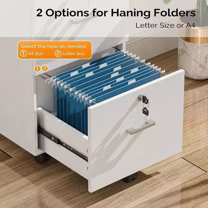 Karl Home 2-Drawer White MDF 15.75in. W Vertical File Cabinet