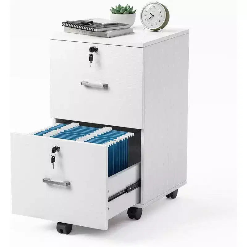Karl Home 2-Drawer White MDF 15.75in. W Vertical File Cabinet