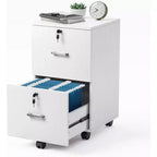 Karl Home 2-Drawer White MDF 15.75in. W Vertical File Cabinet