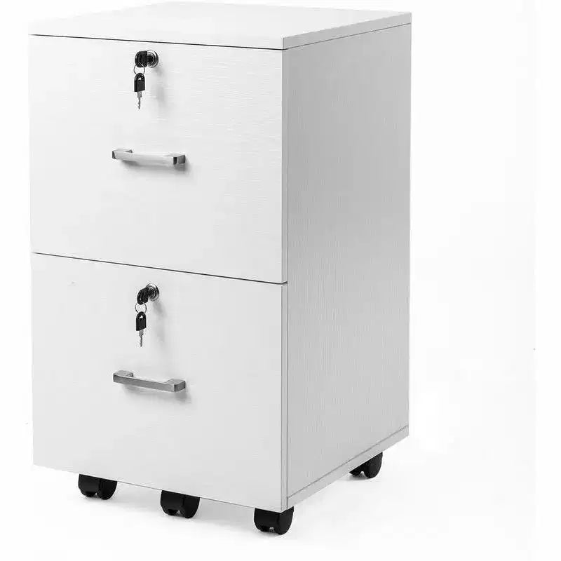 Karl Home 2-Drawer White MDF 15.75in. W Vertical File Cabinet