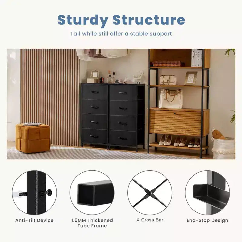 Drawers Dresser Chest of Drawers,Metal Frame and Wood Top