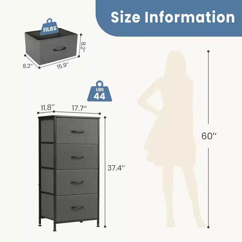 Drawers Dresser Chest of Drawers,Metal Frame and Wood Top
