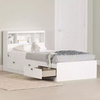 HomeStock 14,75 pollici A due piazze bianco con letto a soppalco in truciolare
