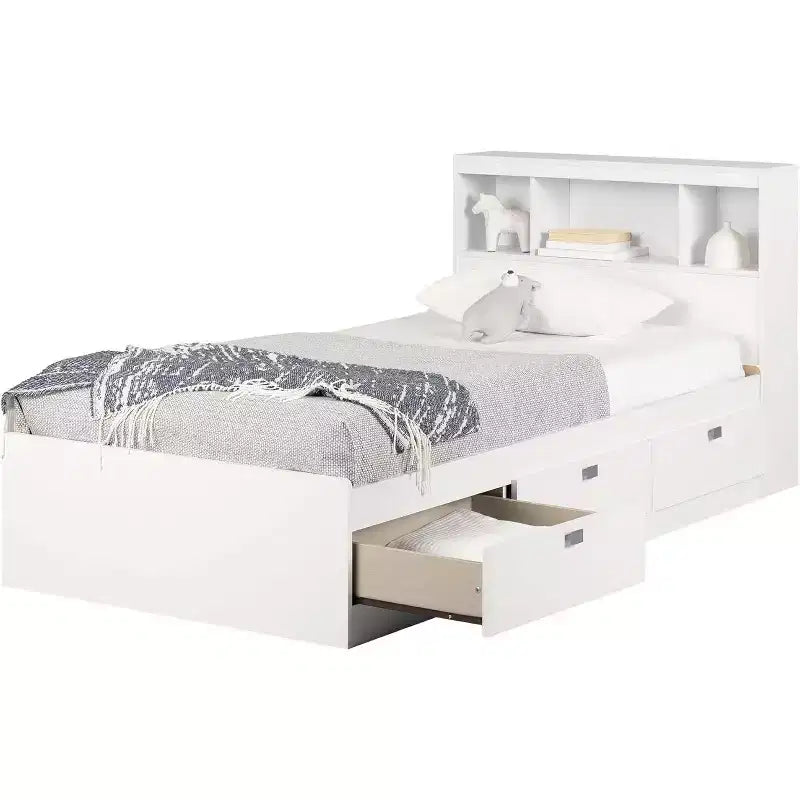HomeStock 14,75 pollici A due piazze bianco con letto a soppalco in truciolare