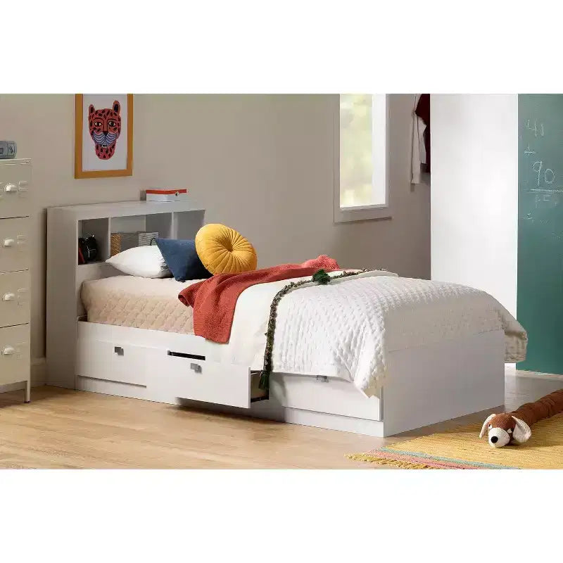 HomeStock 14,75 pollici A due piazze bianco con letto a soppalco in truciolare