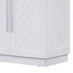 Sideboard Buffet Cabinet with Storage, Adjustable Shelves and Silver Handles for Kitchen