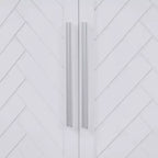 Sideboard Buffet Cabinet with Storage, Adjustable Shelves and Silver Handles for Kitchen