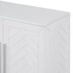 Sideboard Buffet Cabinet with Storage, Adjustable Shelves and Silver Handles for Kitchen