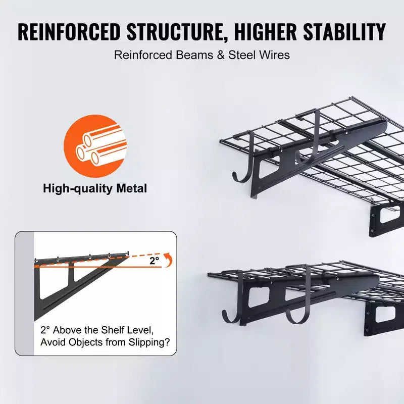 VEVOR Garage Storage Shelving, 2 Pack, 6 x 2 ft Heavy Duty Garage Shelves Wall Mounted, 1000 lbs Load Capacity(Total) Garage Storage Rack