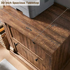 30 File Cabinet with 2 Drawers, Farmhouse Lateral Filing Cabinet, Hanging File Folders & Interlocking Drawers, for Home Office