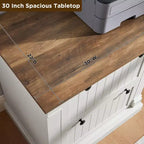 30 File Cabinet with 2 Drawers, Farmhouse Lateral Filing Cabinet, Hanging File Folders & Interlocking Drawers, for Home Office