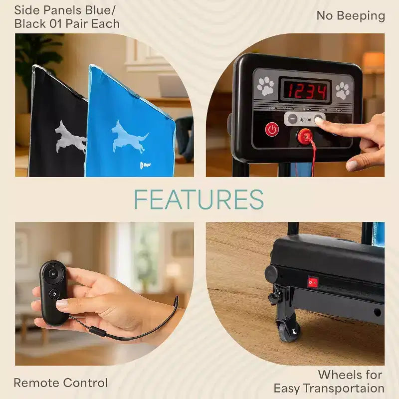 Tapis roulant per cani LifePro PawRunner per cani di taglia piccola e media, macchina da corsa per animali domestici da interno fino a 59 kg, tapis roulant compatto per cani per fitness e addestramento
