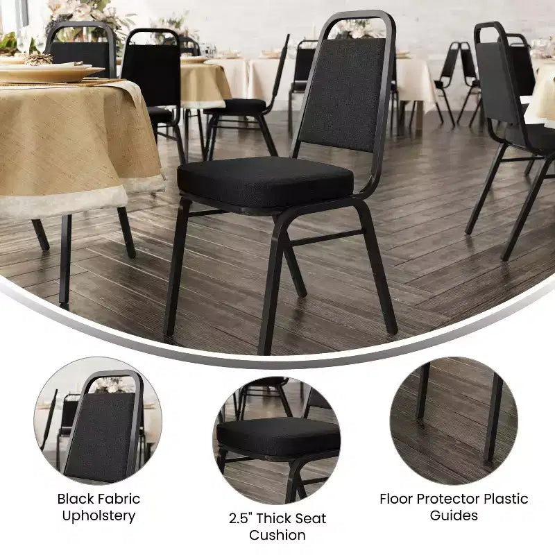 Flash Furniture 4 Pack HERCULES Series Trapezoidal Back Stacking Banquet Chair