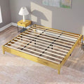AMERLIFE Solid Wood Bed Frame with No Headboard, No Box Spring Needed/Wood Slat Support
