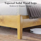 AMERLIFE Solid Wood Bed Frame with No Headboard, No Box Spring Needed/Wood Slat Support