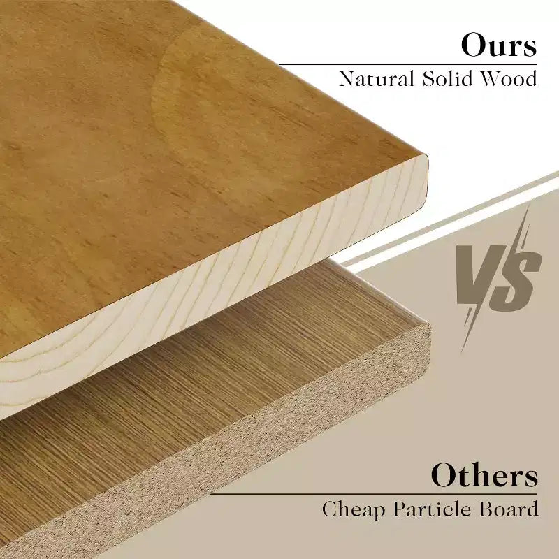 AMERLIFE Solid Wood Bed Frame with No Headboard, No Box Spring Needed/Wood Slat Support
