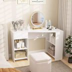 Costway L Shaped Computer Desk with Drawer & Storage Shelves for Home Office Workstation