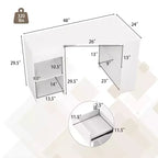 Costway L Shaped Computer Desk with Drawer & Storage Shelves for Home Office Workstation