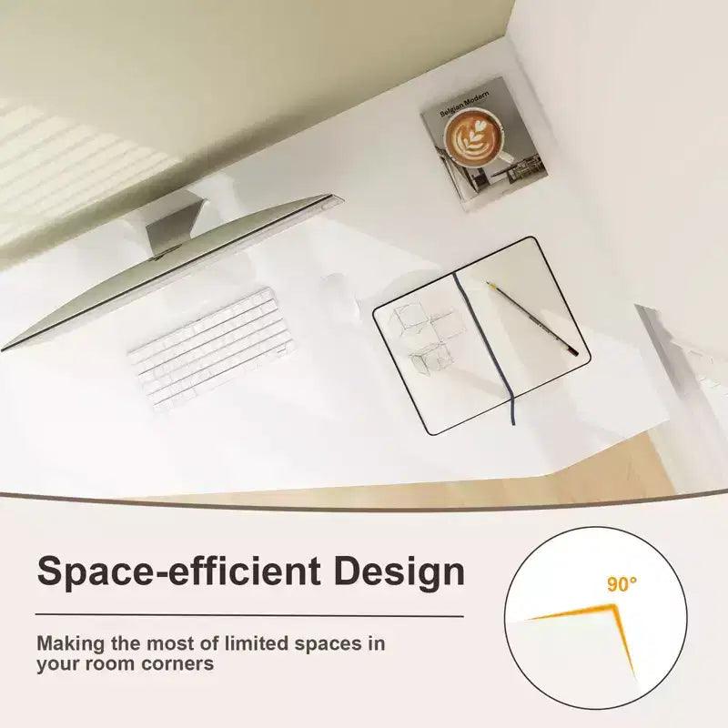 Costway L Shaped Computer Desk with Drawer & Storage Shelves for Home Office Workstation
