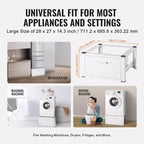 VEVOR Laundry Pedestal 27 Wide 14.4 Height, Washer And Dryer Base Stand Platform Universal Fit 660lbs Capacity, Heavy Duty Multi-Functional Base