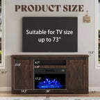 AMERLIFE Fireplace TV Stand with Sliding Barn Door for TVs up to 73, Farmhouse 63 Fireplace Entertainment Center