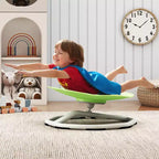 Costway Kids Sensory Swivel Chair with Non-Slip Metal Base for Autistic Kids Indoor Outdoor Blue/Red Elephant