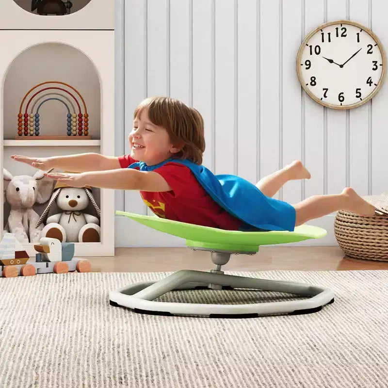 Costway Kids Sensory Swivel Chair with Non-Slip Metal Base for Autistic Kids Indoor Outdoor Blue/Red Elephant