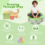 Costway Kids Sensory Swivel Chair with Non-Slip Metal Base for Autistic Kids Indoor Outdoor Blue/Red Elephant