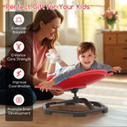 Costway Kids Sensory Swivel Chair with Non-Slip Metal Base for Autistic Kids Indoor Outdoor Blue/Red Elephant