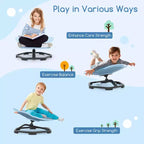 Costway Kids Sensory Swivel Chair with Non-Slip Metal Base for Autistic Kids Indoor Outdoor Blue/Red Elephant