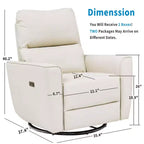 Swivel Rocking Recliner Chair, Manual Recliner Glider with Lumbar Support & Faux Leather Upholstery, Comfortable Rocker Recliner