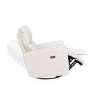 Swivel Rocking Recliner Chair, Manual Recliner Glider with Lumbar Support & Faux Leather Upholstery, Comfortable Rocker Recliner